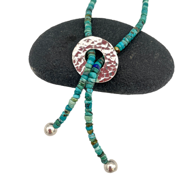“Threads 2” Handmade silver and Turquoise Necklace