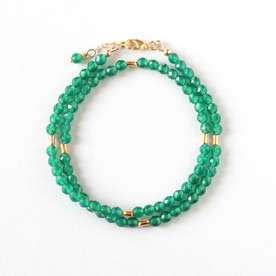 Green Agate Double Bracelet