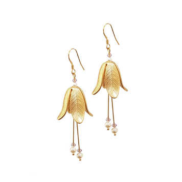 Fuchsia Gold Look Earrings