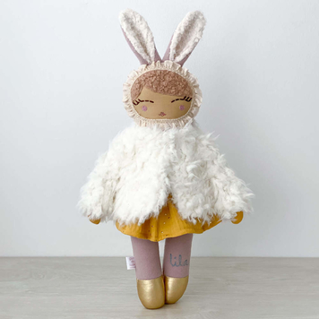 Bunny Girl with Furry Coat and Personalised Name