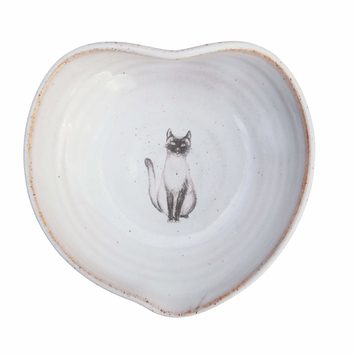 Cat Heart Shaped Trinket Bowl