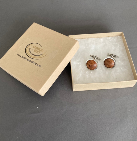 Burr Elm Cuff links