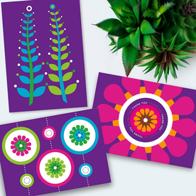 Purple cards 3-pack all occasion everyday cards