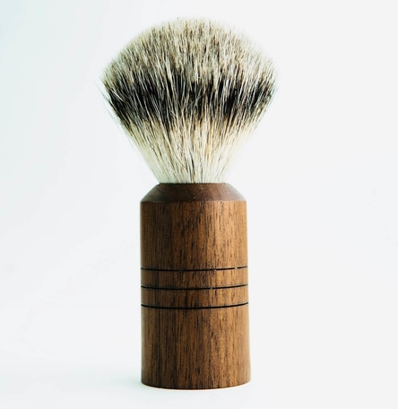 Badger Shaving Brush with Hand Turned Irish Ash Handle & Shaving Soap