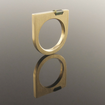 U Shaped Green Sapphire Ring