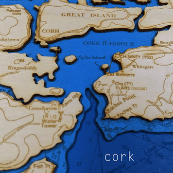 Cork City Coastal Wall Art Map