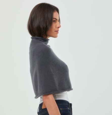 Cashmere Cropped Poncho