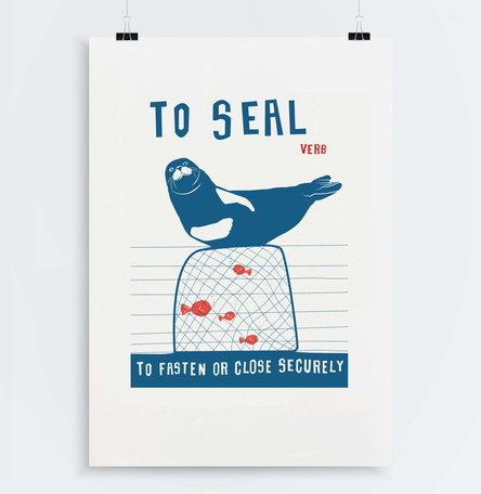 Animal Verbs: To Seal Art Print
