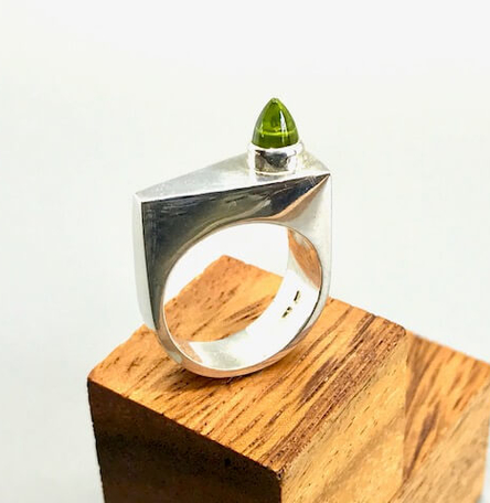 "Stature" Silver Ring with Peridot