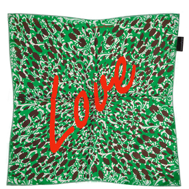 Green ‘Love’ Silk Scarf
