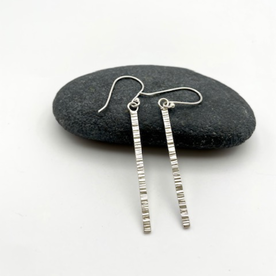 Sterling Silver Textured “Dash 2” Earrings