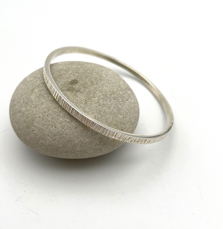 Handmade Textured Sterling Silver “Forge” Bangle