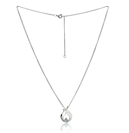 Ebb & Flow silver pendant with blue topaz