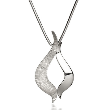 Ebb & Flow large silver pendant