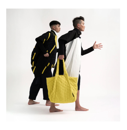 The Costume Room:Linen Quilted Bag Sunshine Yellow