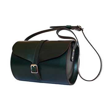 Dark Green Curve Barrel Bag