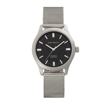 Silver army watch with black dial