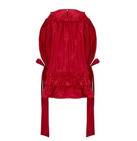 Cardinal Red Silk Taffeta Dress