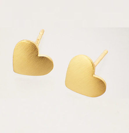 Heart earrings, 9ct gold