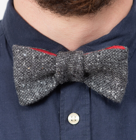 Charcoal Donegal Tweed Bow Tie