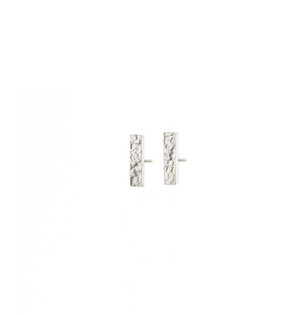 Metal & Lace Silver Stud Earrings