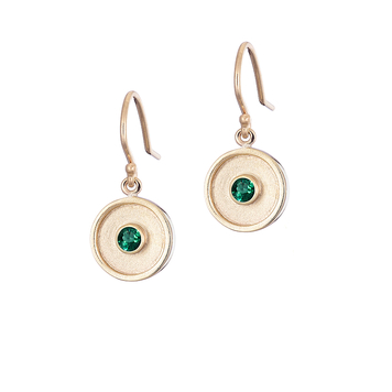 Emerald Drop Amulet Earrings