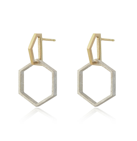 Hexagon Drop Earrings