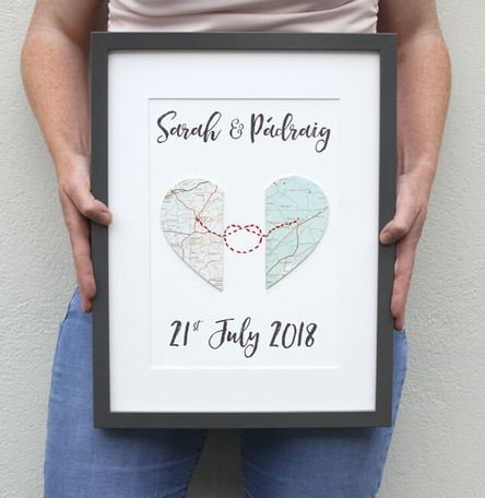 Love Knot Personalised Map Artwork