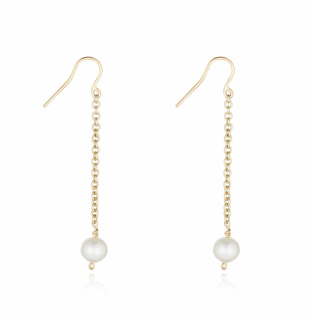 9ct gold and freshwater cultured pearl drop earrings