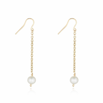 9ct gold and freshwater cultured pearl drop earrings